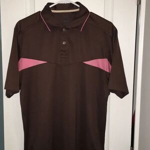 Brown Pink Callaway X series golf polo shirt slim